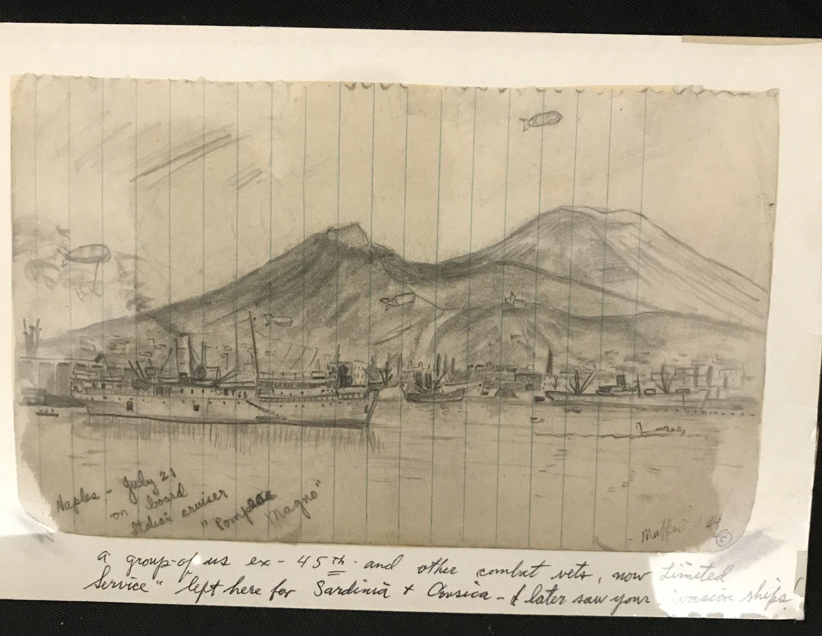 MAFFEI Drawing July 21, 1944 Naples on Board (1 of 3)