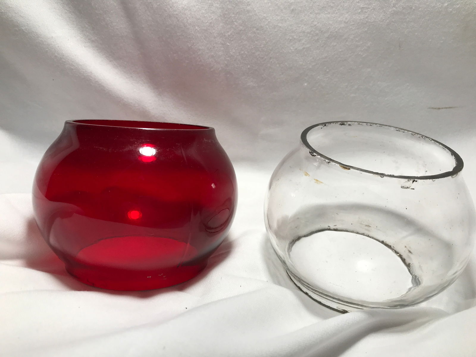 Railroad Lantern Globes (2) Red & Clear (1 of 5)