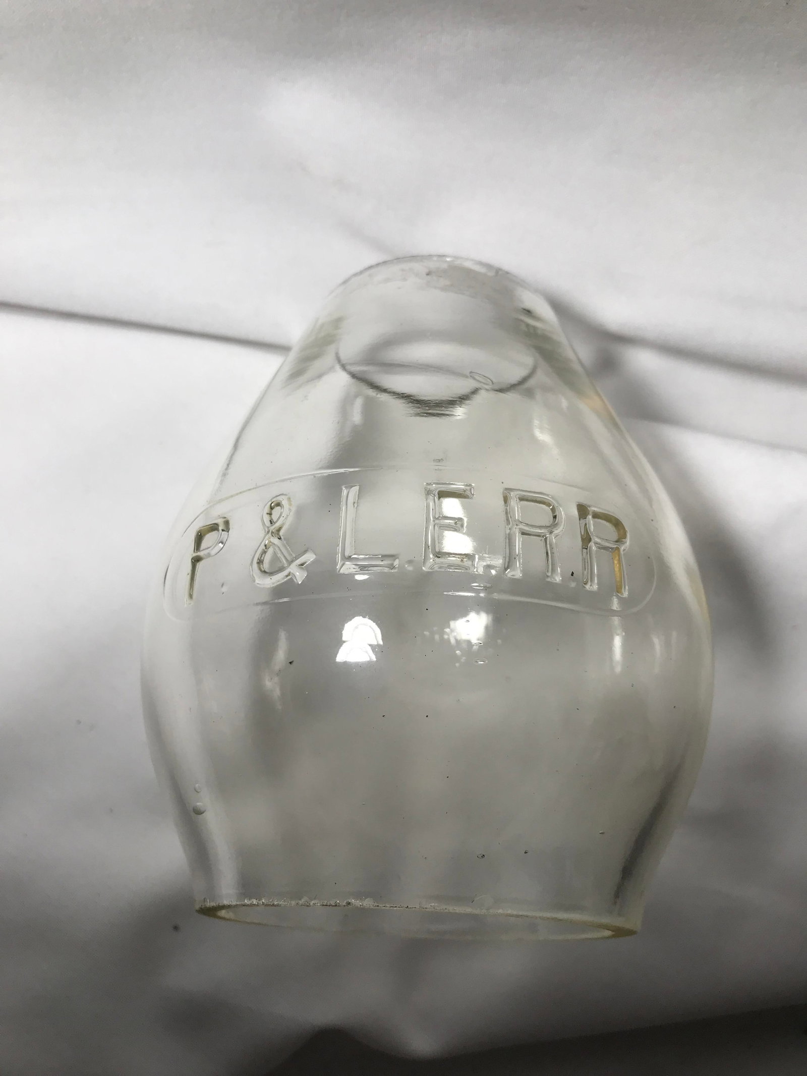 Pittsburgh & Lake Erie Railroad Clear Globe: Measures 5 1/2 inches tall