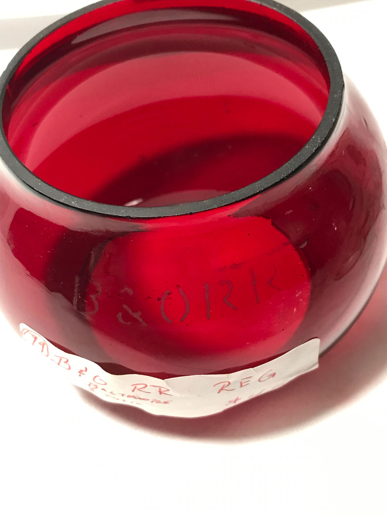 B & O Railroad Red Lantern Globe (1 of 5)