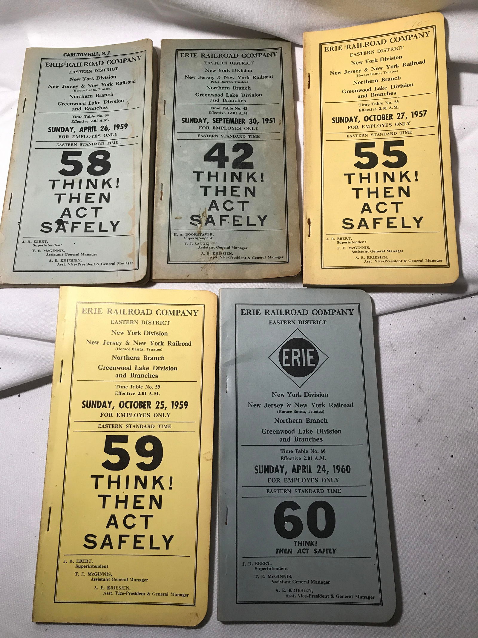 Erie Railroad Time Tables (5) (1 of 4)