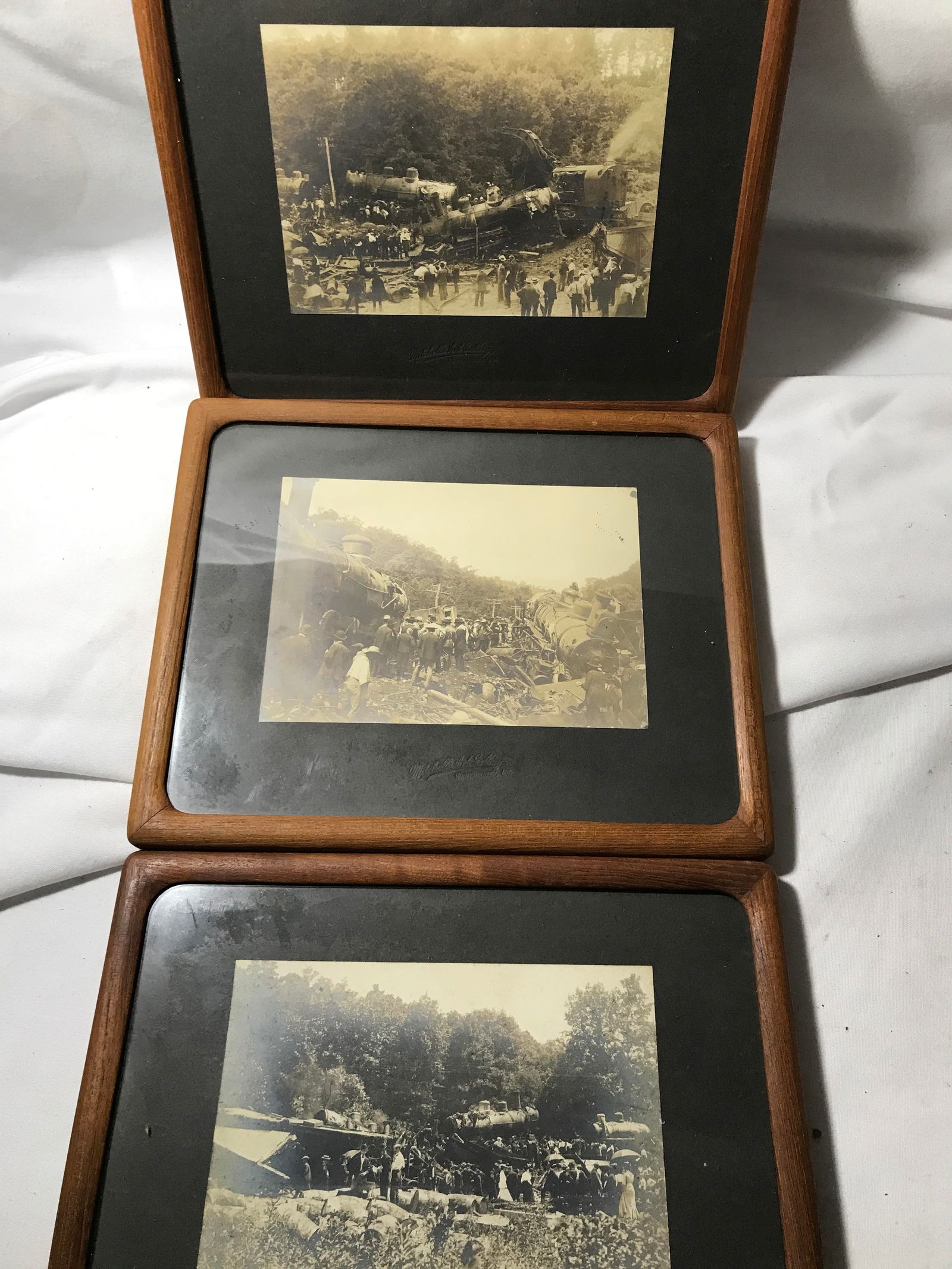 Early Framed Photos of Train Wrecks (3) (1 of 4)