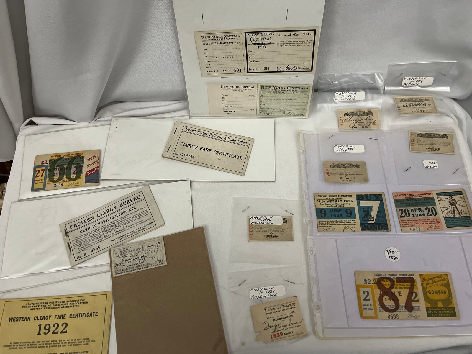 Vintage Railroad Tickets & Clergy Fare: Certificates