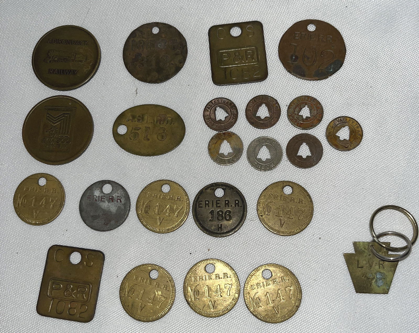 Railroad Coins, Tags, Fare Checks &: A Keychain