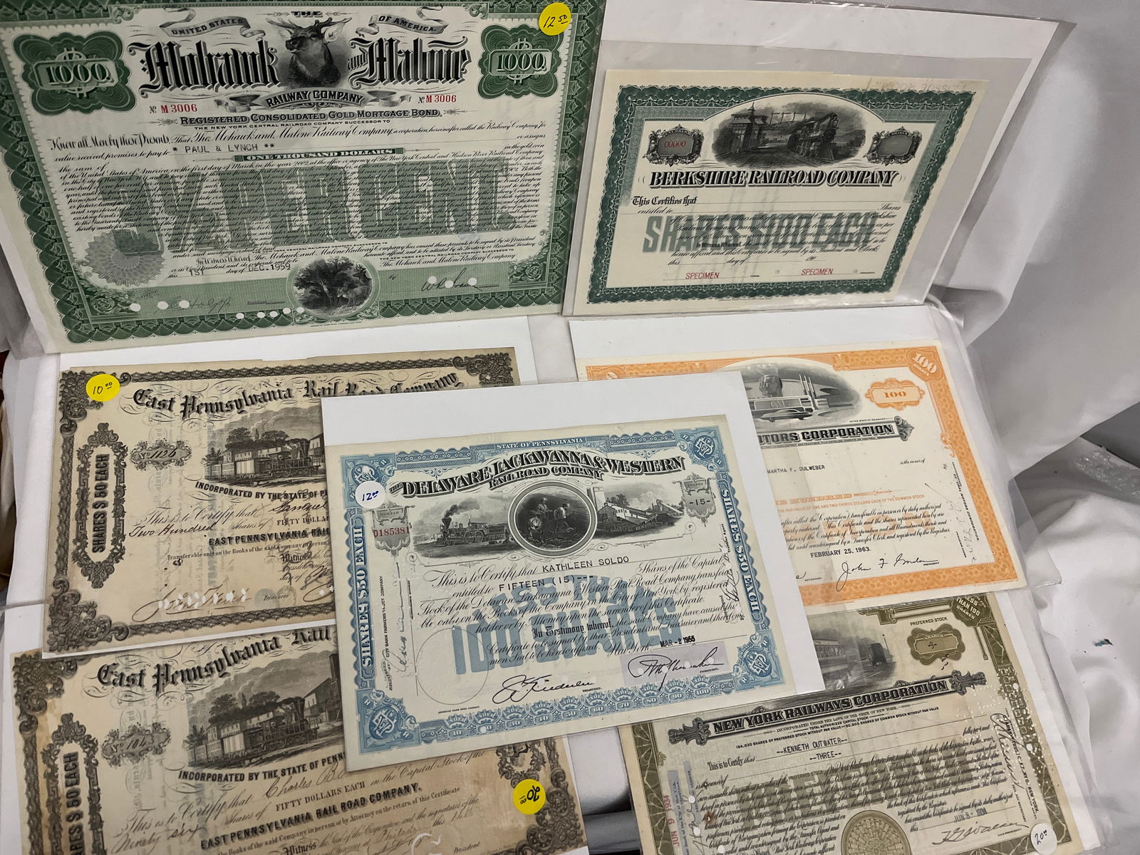 Railroad Stock Certificates (7) (1 of 4)