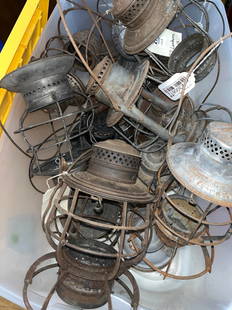 Large Railroad Lantern Collection: Cages & parts