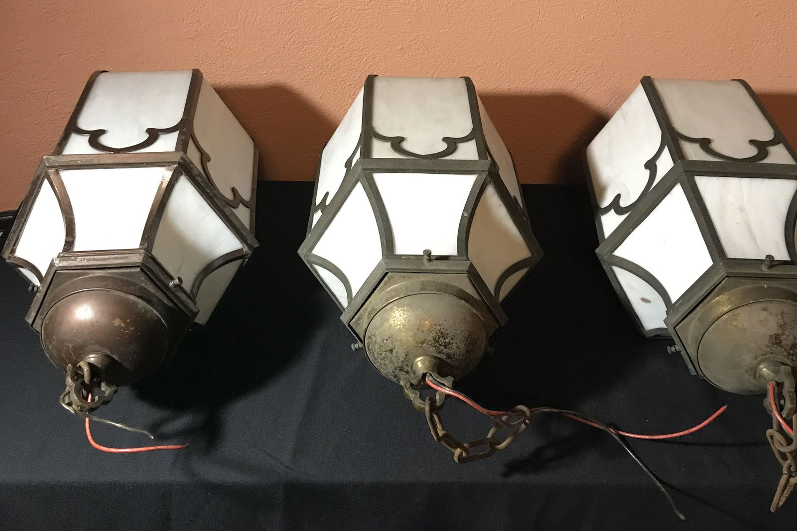 Gothic Style Tudor Leaded Glass Hanging Lights (3) (1 of 20)