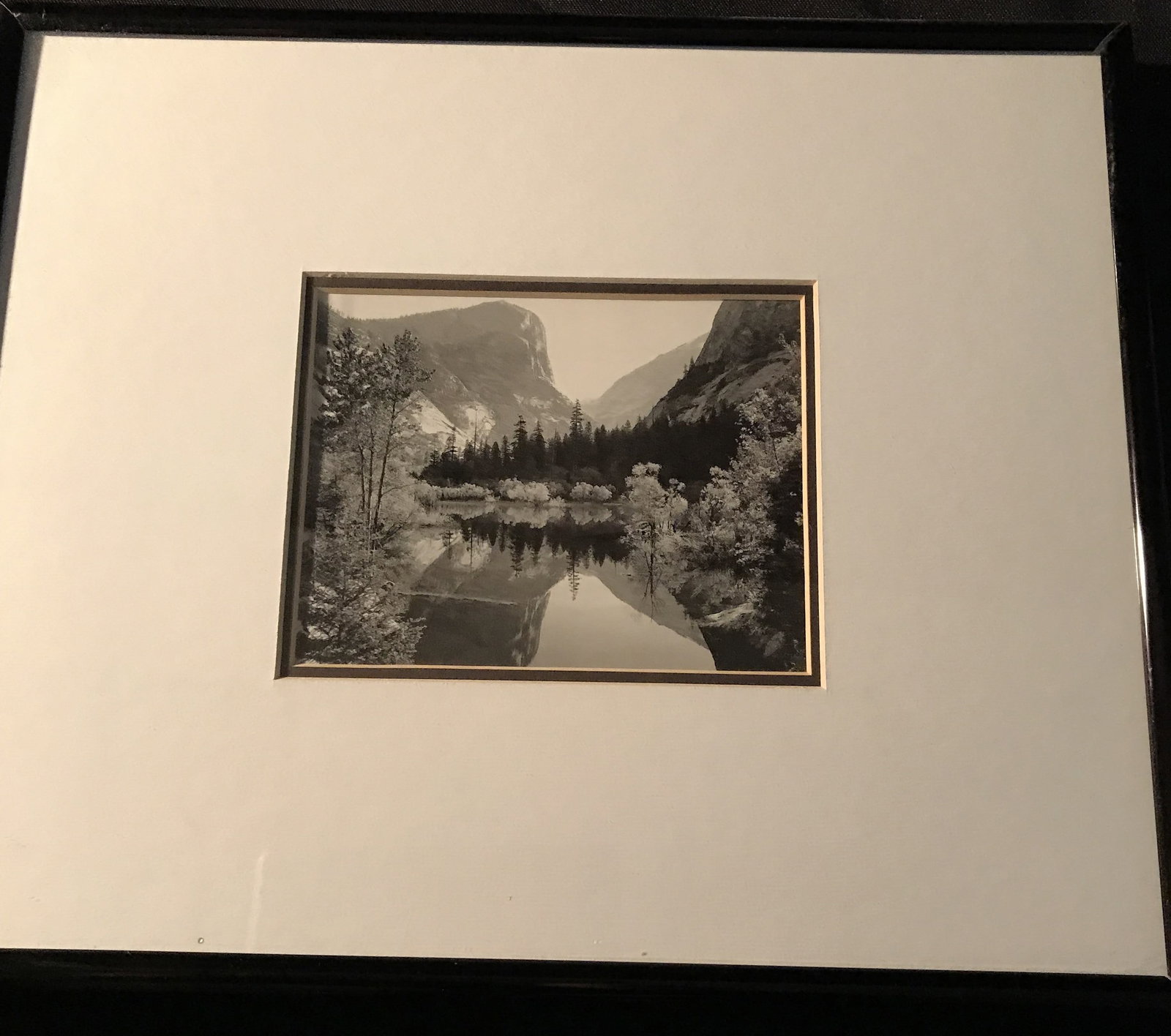 Mirror Lake by Ansel Adams Metal frame with glass: measuring 12 x 10 inches