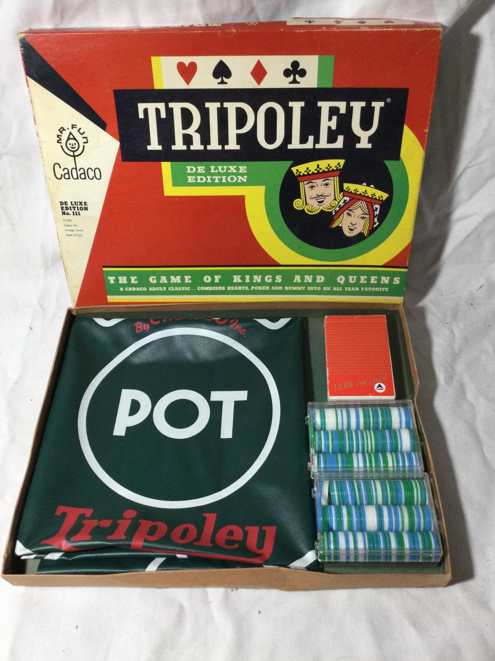 TRIPOLEY Vintage Game Includes Chips & Playing Mat: and deck of cards with instructions