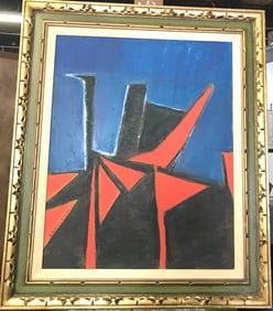 Katherine Langley Abstract RED Oil on Canvas