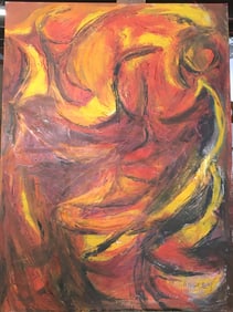 Katherine Langley Fisherman Abstract Art o/o/c