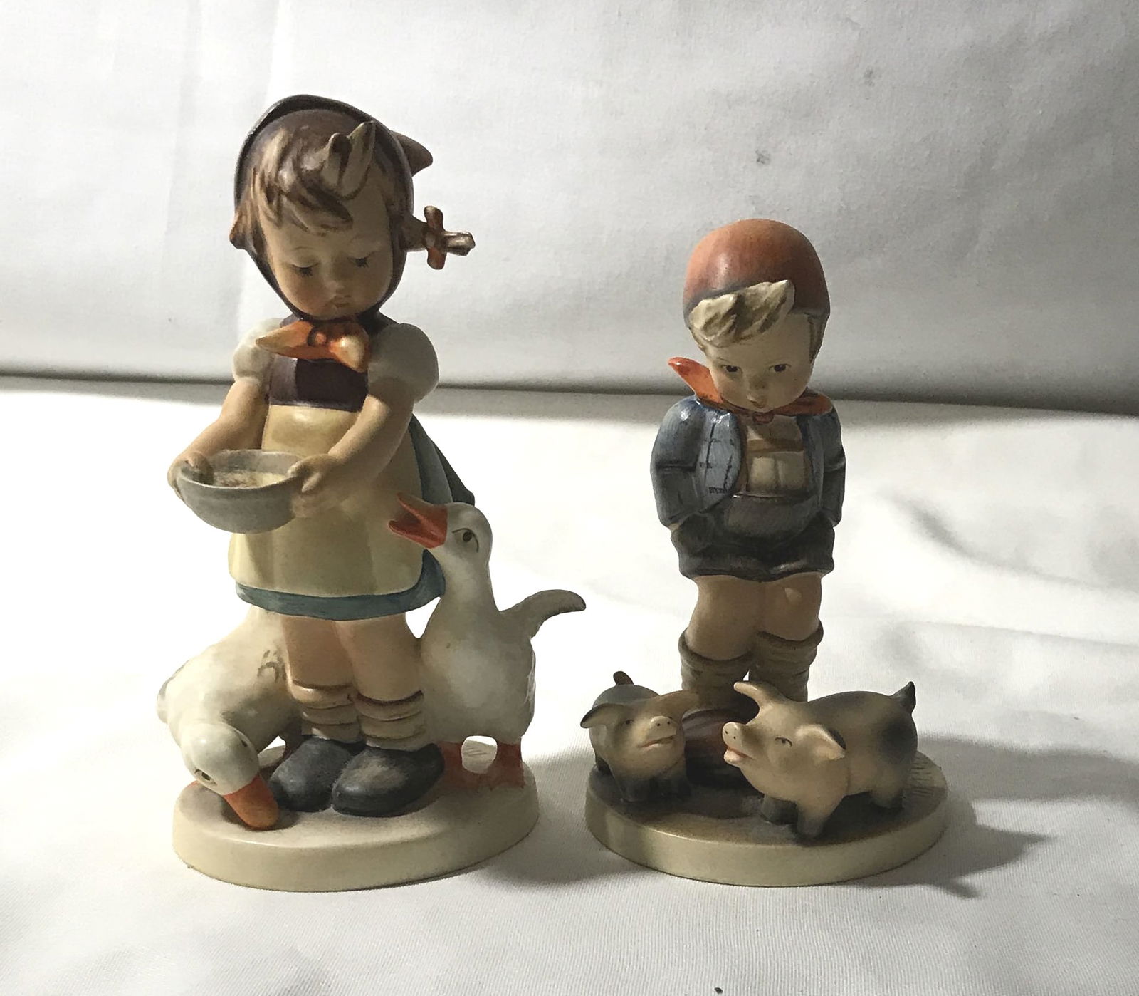 Hummel Figures boy with pigs girl with ducks (1 of 5)