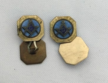Vintage Masonic Cuff Links - Matching Pair