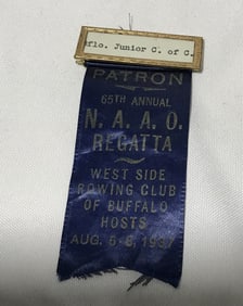 1937 W. side rowing club patron ribbon August 6-8