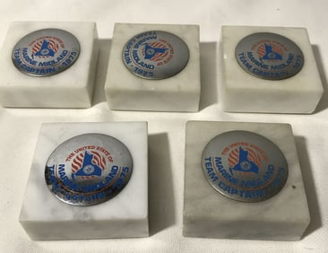 1975 Marine Midland Team Captain Paperweights (5)