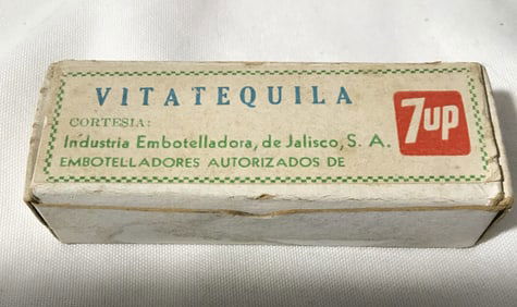 Two Single serving 7-Up mini bottles in box with