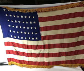 48 Star US flag with gold Fringe