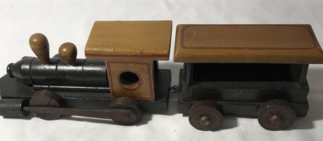 Vintage Wooden Handmade Train Locomotive
