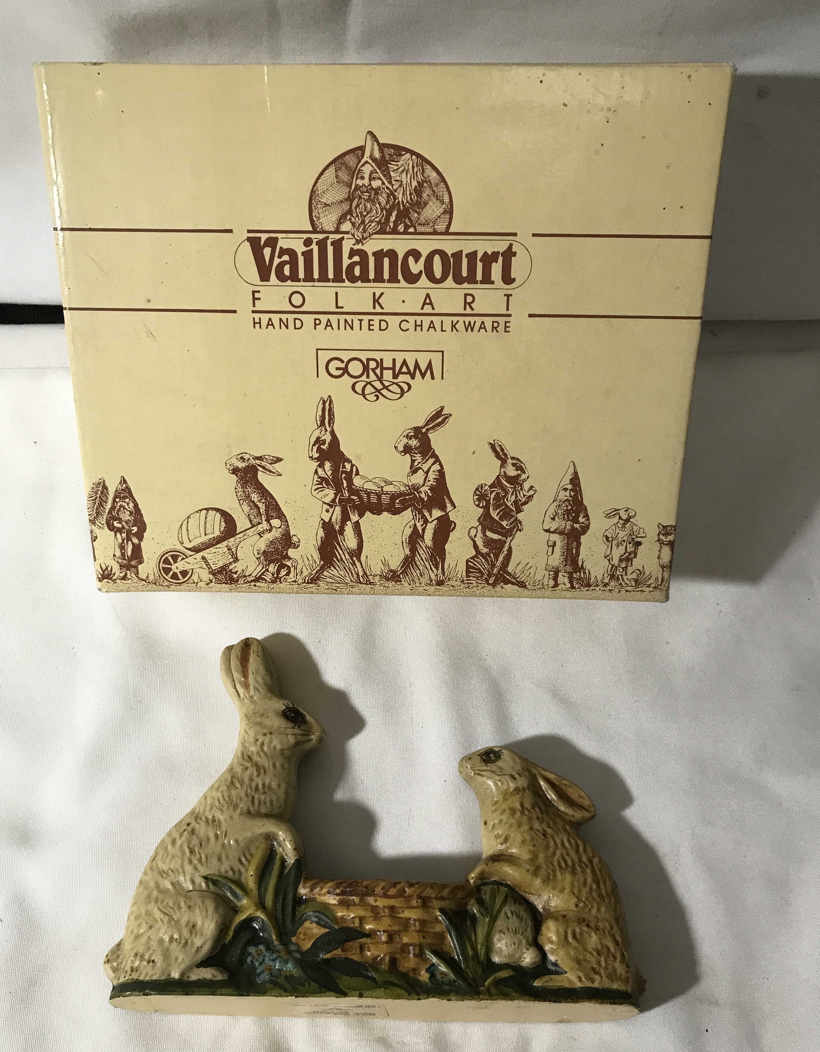 Gorham VAILLANCORT Folk Art Hand Painted Chalkware (1 of 4)