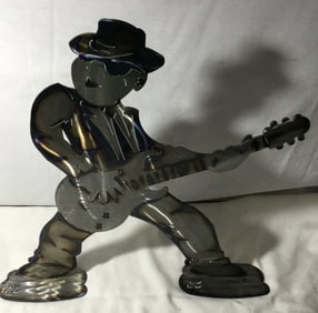 Decorative Steel Art Free Standing Guitarist