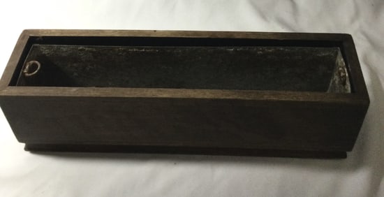 Wooden planter box with metal insert ,with