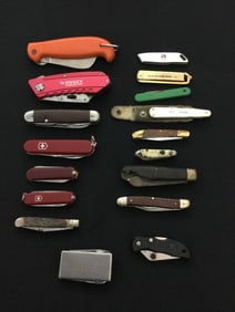 Collection of 17 Pocket Knives