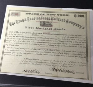 Troy and Langenberg Railroad Co. Mortgage Bond