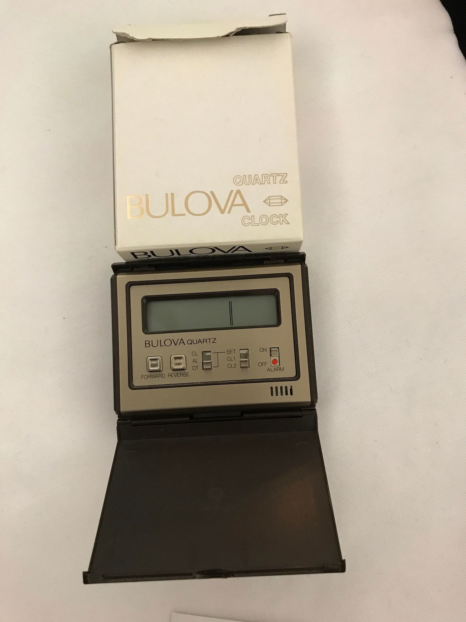 Bulova Quartz LCD Alarm Clock w/ Dual Display: In original box