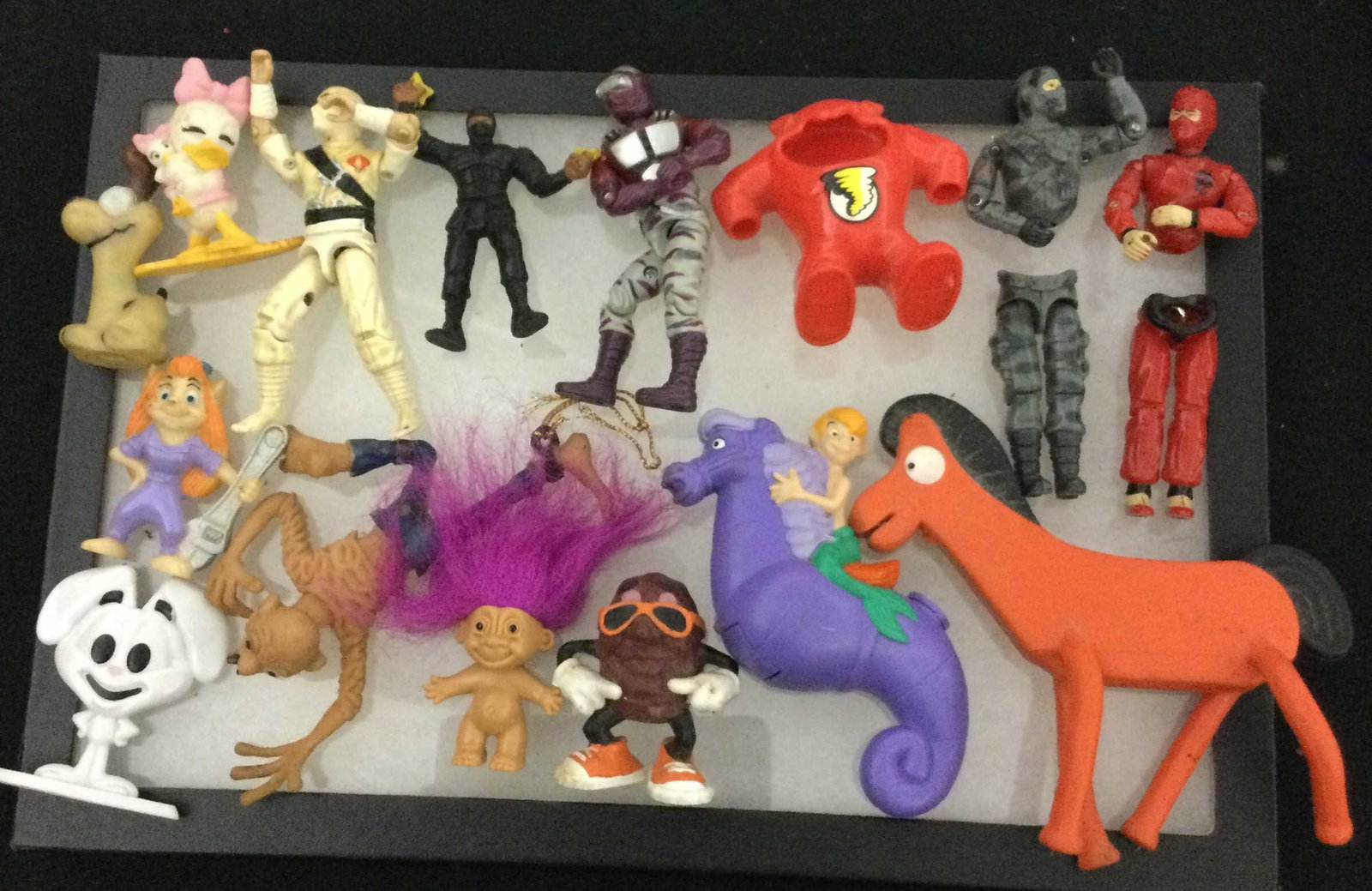 Action Figures & Cartoon Toys Collection: GI Joe, Troll, California Raisin and pokey from Gumby