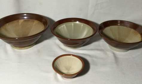 Japanese Suribachi Mortar Brown Prep Bowls
