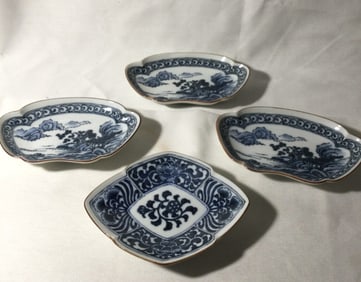 Japanese Blue & White Porcelain Serving Dishes