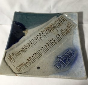 Signed Musical Theme Pottery Plate