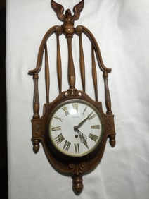 Midcentury Vintage SYROCO Wall Clock Federal Eagle