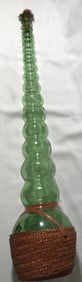 Tall Retro Bubbled Glass Wine Bottle, Italian