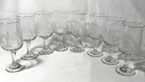 Frosted Winter Scene Glasses (8)