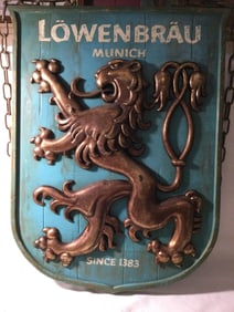 Vintage Lowenbrau Munich Hanging Beer Sign