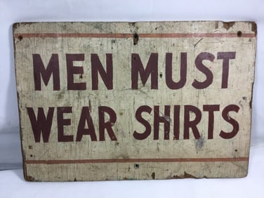 Vintage MEN MUST WEAR SHIRTS Wood Sign
