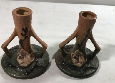 Roseville Pottery Candleholders (Pair)