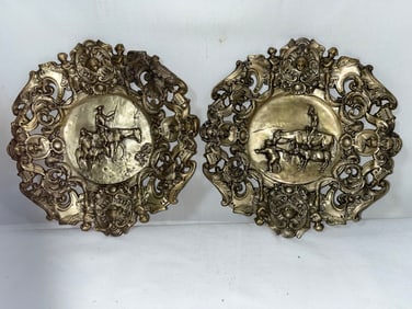 Repousse Wall Plaques (2) Tin