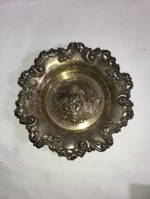 Sterling Cherub Motif Plaque