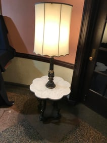 Mid Century Traditional Marble Table Lamp Combo