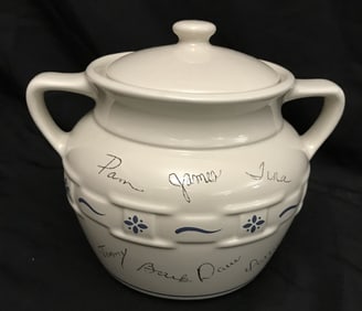 Signed Longaberger Cookie Jar with Lid