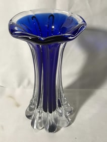 Cobalt Blue Glass 10 inch Vase - Solid & Heavy