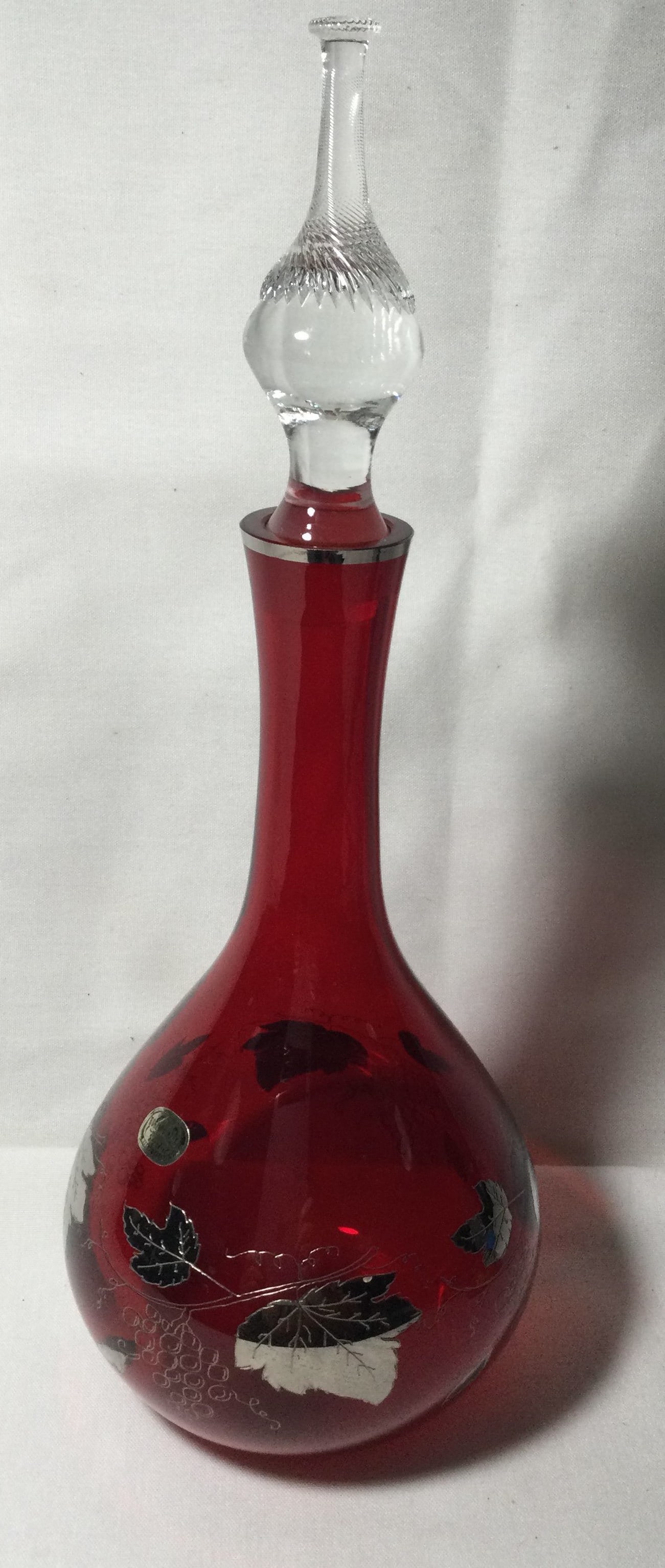 Bohemian Ruby Red Glass Decanter w/ Topper (1 of 5)