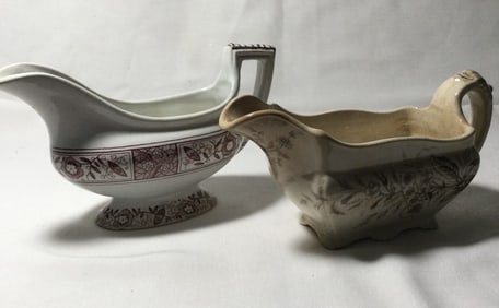 Vintage Gravy Boats w/ Floral Motif