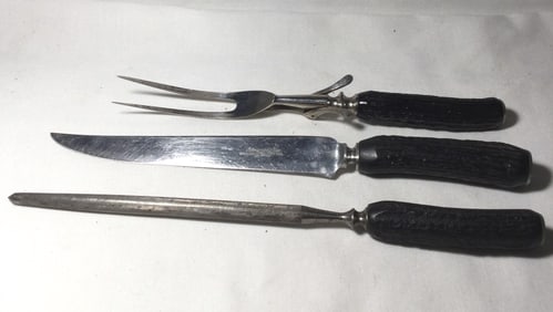 Three-piece Carving Knife, Fork and Sharpener
