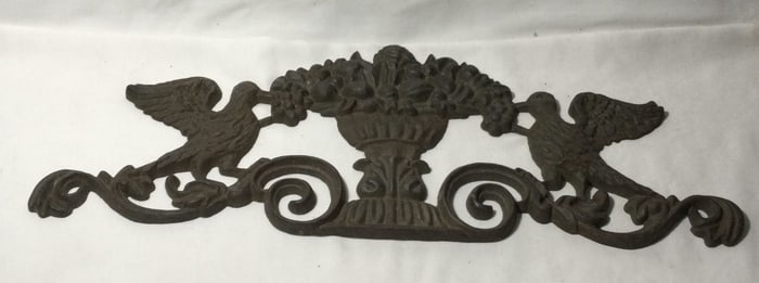 Cast-Iron Wall Plaque w/ Birds & Urn