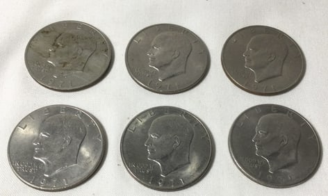 1971 Eisenhower Dollar Coins (8)