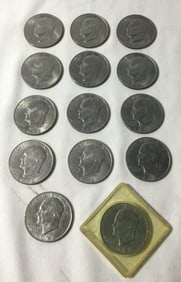 1972 Eisenhower Dollar Coins (14)