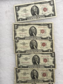 Red Seal $2 Bills -1963 & 1953